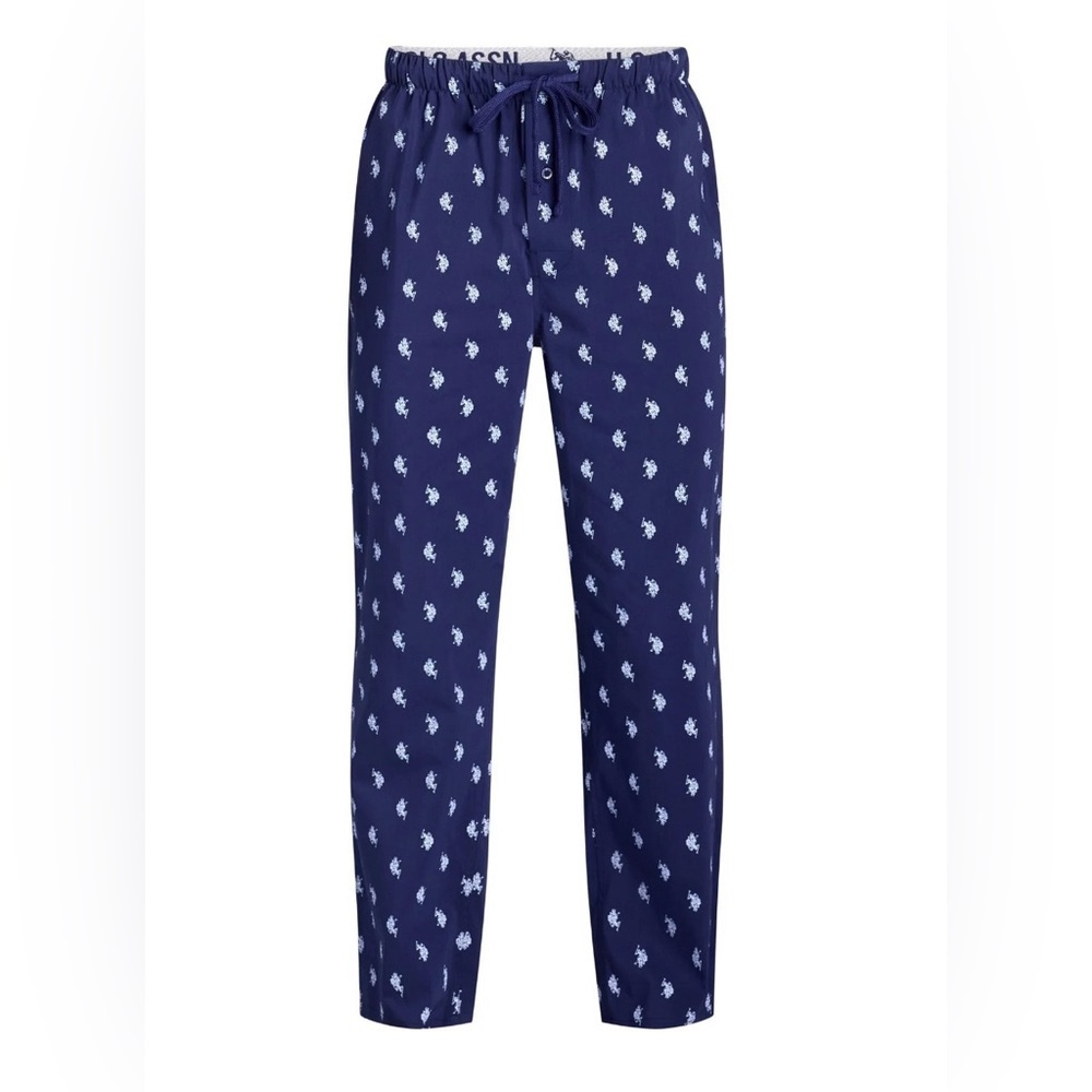 U.S. Polo Assn. Men’s Allover Plaid Pattern Polyester Lounge Pajama Pants